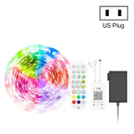ไฟแถบ LED บลูทูธควบคุมเสียงเพลงอัจฉริยะ ไม่กันน้ำ 5050 RGB ไฟบรรยากาศหลากสี พร้อมรีโมท 24 ปุ่ม, 5M 150 LEDs, 5M 300 LEDs, 10M 300 LEDs, 10M 600 LEDs, 15M 450 LEDs, 15M 270 LEDs, 20M 360 LEDs, 30M 540 LEDs