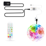 ไฟแถบ LED บลูทูธควบคุมเสียงเพลงอัจฉริยะ ไม่กันน้ำ 5050 RGB ไฟบรรยากาศหลากสี พร้อมรีโมท 24 ปุ่ม, 5M 150 LEDs, 5M 300 LEDs, 10M 300 LEDs, 10M 600 LEDs, 15M 450 LEDs, 15M 270 LEDs, 20M 360 LEDs, 30M 540 LEDs