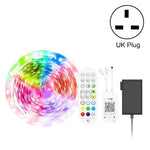 ไฟแถบ LED บลูทูธควบคุมเสียงเพลงอัจฉริยะ ไม่กันน้ำ 5050 RGB ไฟบรรยากาศหลากสี พร้อมรีโมท 24 ปุ่ม, 5M 150 LEDs, 5M 300 LEDs, 10M 300 LEDs, 10M 600 LEDs, 15M 450 LEDs, 15M 270 LEDs, 20M 360 LEDs, 30M 540 LEDs