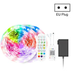 ไฟแถบ LED บลูทูธควบคุมเสียงเพลงอัจฉริยะ ไม่กันน้ำ 5050 RGB ไฟบรรยากาศหลากสี พร้อมรีโมท 24 ปุ่ม, 5M 150 LEDs, 5M 300 LEDs, 10M 300 LEDs, 10M 600 LEDs, 15M 450 LEDs, 15M 270 LEDs, 20M 360 LEDs, 30M 540 LEDs