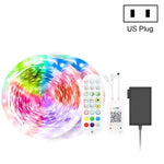 ไฟแถบ LED บลูทูธควบคุมเสียงเพลงอัจฉริยะ ไม่กันน้ำ 5050 RGB ไฟบรรยากาศหลากสี พร้อมรีโมท 24 ปุ่ม, 5M 150 LEDs, 5M 300 LEDs, 10M 300 LEDs, 10M 600 LEDs, 15M 450 LEDs, 15M 270 LEDs, 20M 360 LEDs, 30M 540 LEDs