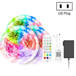 ไฟแถบ LED บลูทูธควบคุมเสียงเพลงอัจฉริยะ ไม่กันน้ำ 5050 RGB ไฟบรรยากาศหลากสี พร้อมรีโมท 24 ปุ่ม, 5M 150 LEDs, 5M 300 LEDs, 10M 300 LEDs, 10M 600 LEDs, 15M 450 LEDs, 15M 270 LEDs, 20M 360 LEDs, 30M 540 LEDs