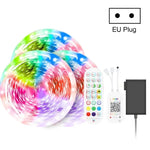 ไฟแถบ LED บลูทูธควบคุมเสียงเพลงอัจฉริยะ ไม่กันน้ำ 5050 RGB ไฟบรรยากาศหลากสี พร้อมรีโมท 24 ปุ่ม, 5M 150 LEDs, 5M 300 LEDs, 10M 300 LEDs, 10M 600 LEDs, 15M 450 LEDs, 15M 270 LEDs, 20M 360 LEDs, 30M 540 LEDs