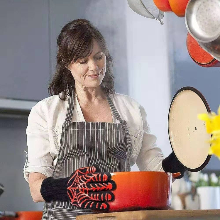 ถุงมือกันความร้อนสำหรับทำอาหาร อบ ย่าง ทนไฟ สีแดง BBQ สีแดง Torch