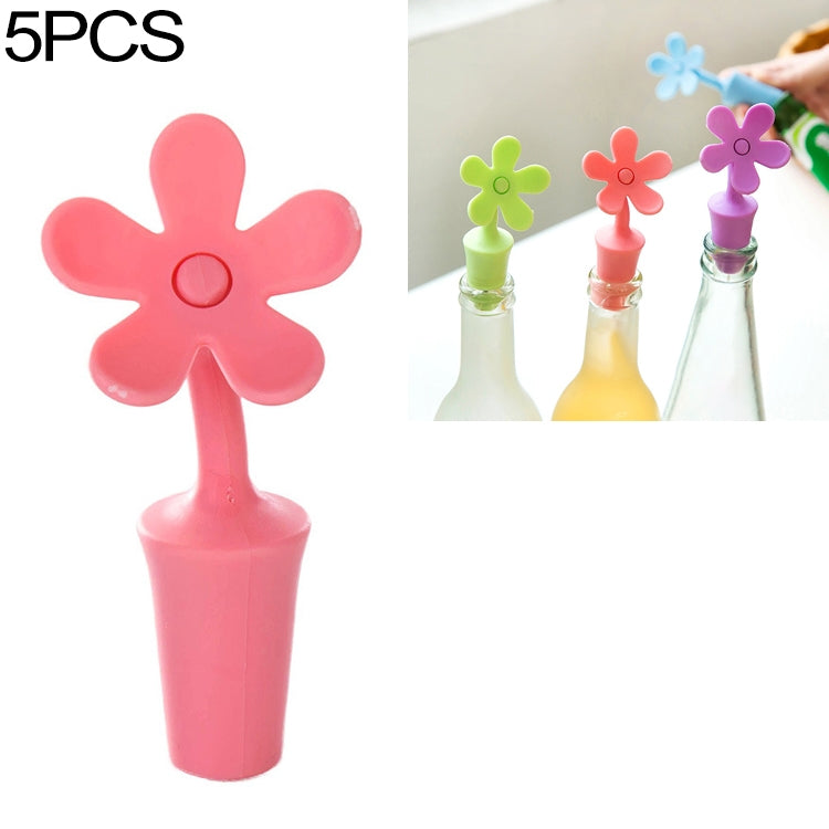 5 PCS Silicone Wine Stopper Flower Beer Stopper, 5 PCS Flower Shape(Purple), 5 PCS Flower Shape(Red), 5 PCS Flower Shape(Blue)