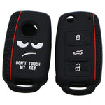 Do not Touch My Key Style Silicone Car Key Cover for Volkswagen Jetta Polo Passat Skoda Tiguan Golf, For Volkswagen Jetta Polo Passat Skoda Tiguan Golf