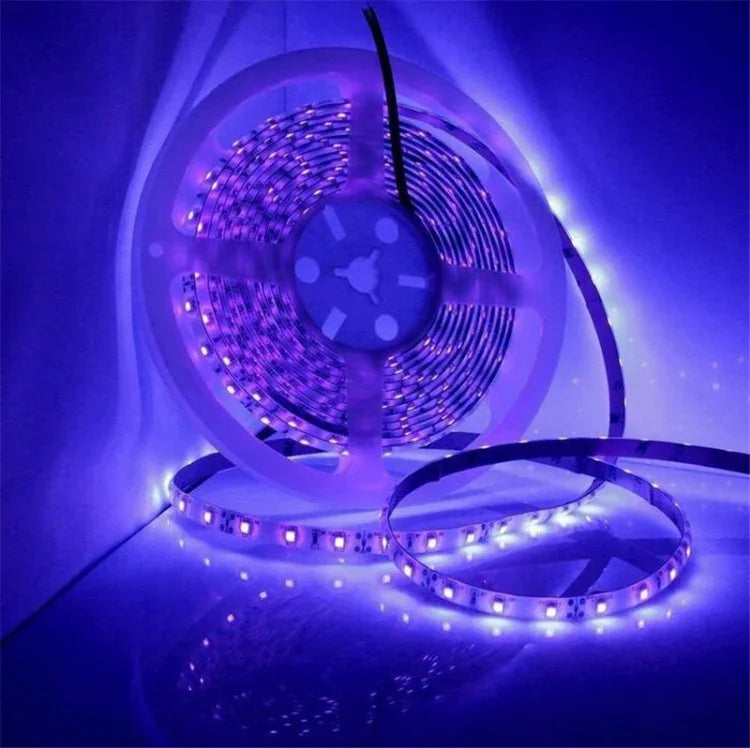 ไฟแถบ LED SMD 2835 UV สีม่วง, ไฟประดับ, กันน้ำ 5m, กันน้ำ 10m, แผงเปล่า 5m, แผงเปล่า 10m
