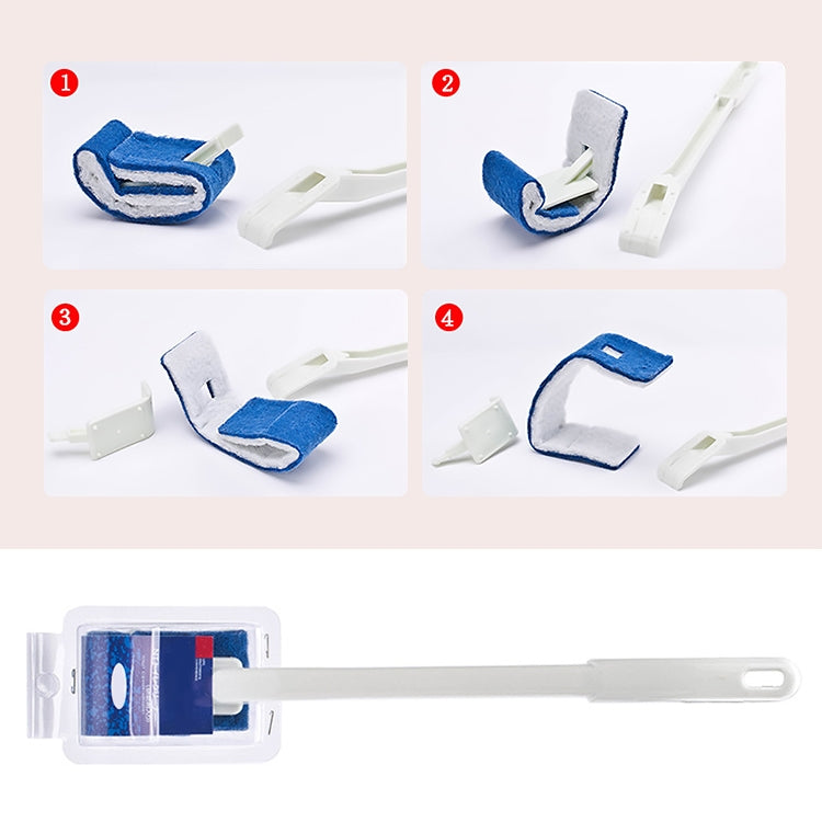 No Dead Corner Soft Bristles Disposable Toilet Brush, White, Black, Blue, Green