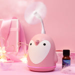 เครื่องเพิ่มความชื้นอโรม่า 220 มล. รูปเพนกวินน่ารัก เครื่องกระจายกลิ่น USB สำหรับบ้าน สำนักงาน รถยนต์ เครื่องทำหมอก เครื่องฟอกอากาศ