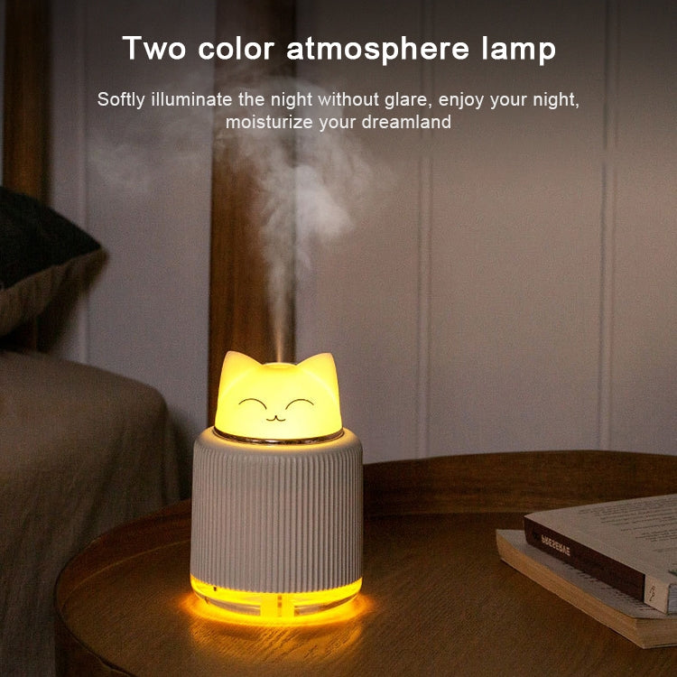 เครื่องเพิ่มความชื้นสำหรับสัตว์เลี้ยงแบบมีไฟ USB โคมไฟข้างเตียงในบ้าน ไฟกลางคืนเงียบ ประหยัดพลังงาน
