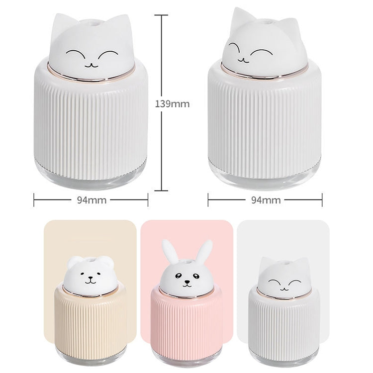 เครื่องเพิ่มความชื้นสำหรับสัตว์เลี้ยงแบบมีไฟ USB โคมไฟข้างเตียงในบ้าน ไฟกลางคืนเงียบ ประหยัดพลังงาน