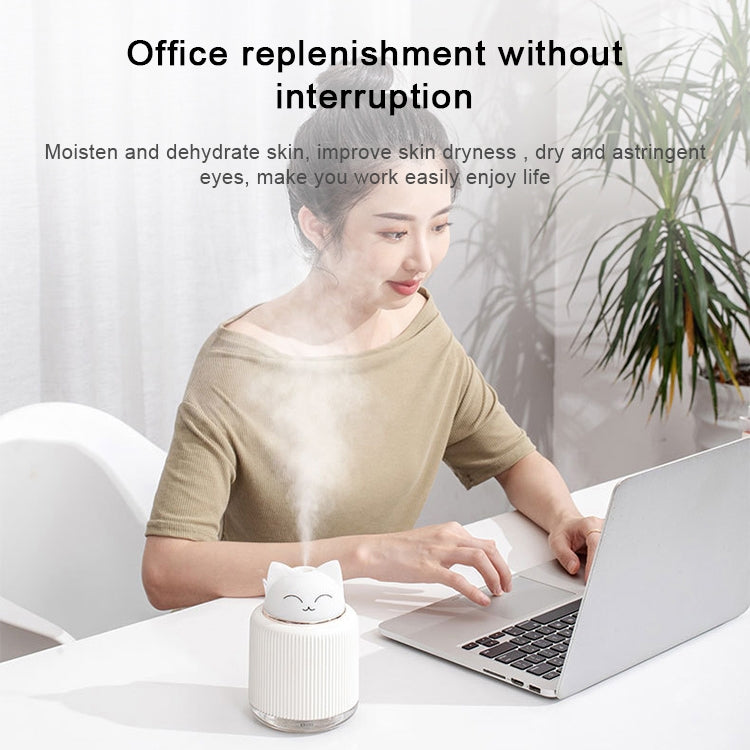 เครื่องเพิ่มความชื้นสำหรับสัตว์เลี้ยงแบบมีไฟ USB โคมไฟข้างเตียงในบ้าน ไฟกลางคืนเงียบ ประหยัดพลังงาน