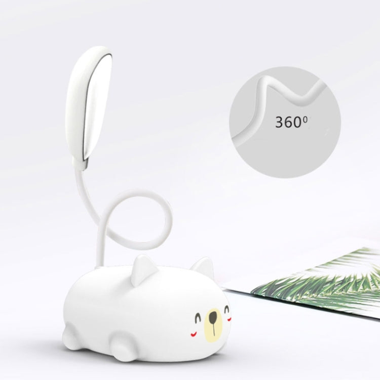 Cartoon Cat Design LED Eye Protection Reading Lamp USB Rechargeable Desk Lamp, Blue, White, Green, Pink