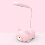 Cartoon Cat Design LED Eye Protection Reading Lamp USB Rechargeable Desk Lamp, Blue, White, Green, Pink