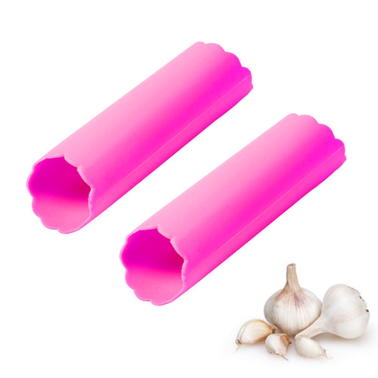 2 PCS Kitchen Peeling Garlic Press Garlic Peeler Does Not Hurt the Hand Silicone Garlic Peeler, Red, Blue