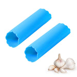 2 PCS Kitchen Peeling Garlic Press Garlic Peeler Does Not Hurt the Hand Silicone Garlic Peeler, Red, Blue