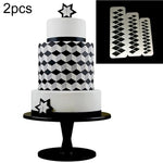 2 PCS Chocolate Cake Geometric Puzzle Embossed Strip Foundation Shape Graphic Biscuit Mold Stamping Tool, Four-sided Diamond, Jigsaw, Hexagon, Square, Regular Triangle, Oblique Triangle