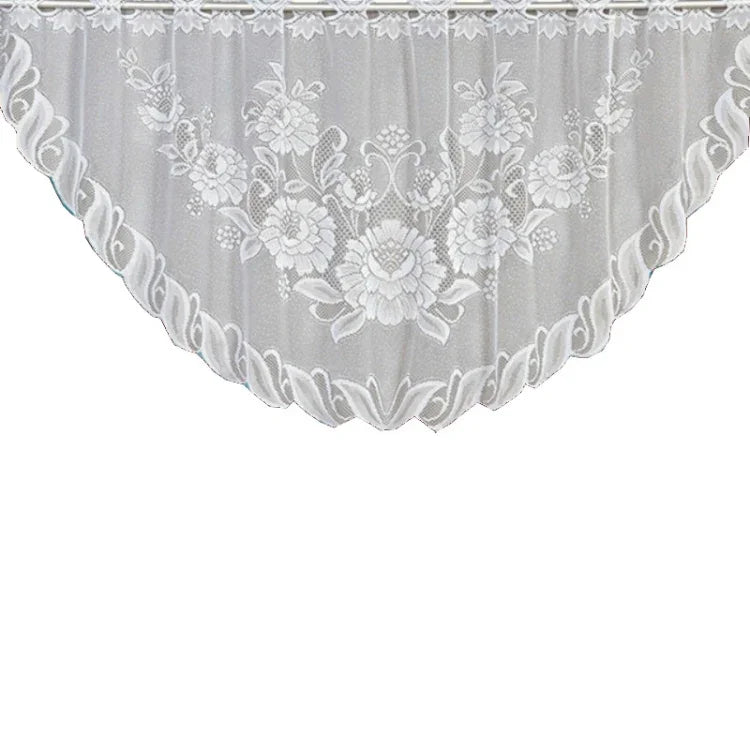 White Translucent Coffee Curtain Tulle Lace Sheer Warp Knitted Jacquard Curtains Bedroom Curtains, Lower Curtain, Upper Curtain, Upper And Lower Curtain
