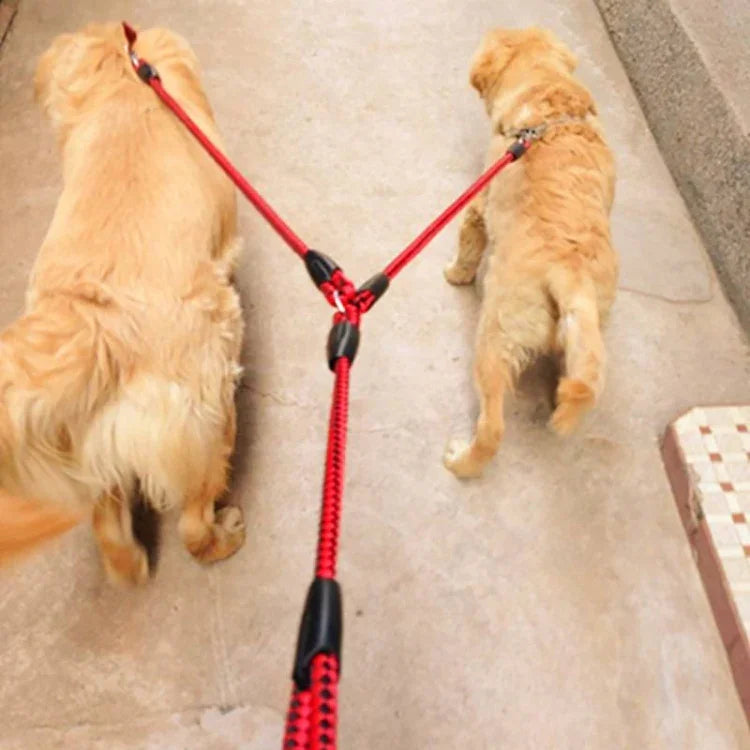 สายจูงสุนัขคู่ ป้องกันพันกัน เชือกจูงสัตว์เลี้ยง ยาว 1.4ม.
