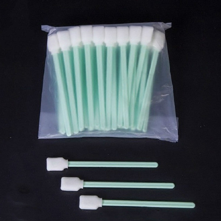 100 Sticks Inkjet Sponge Flat Head Cleaning Wipe Industrial Rod, 13cm