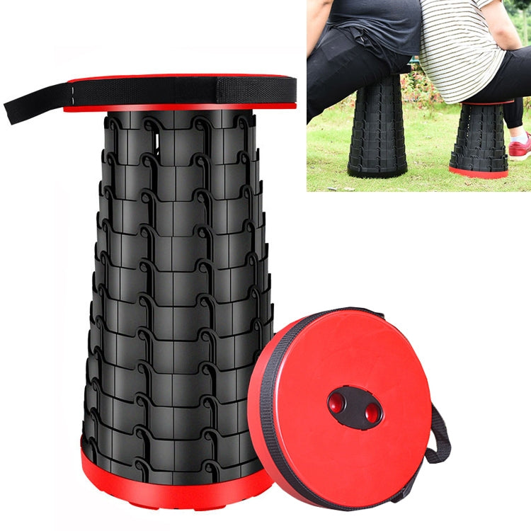 Outdoor Portable Folding Telescopic Plastic Stool Camping Fishing Garden Stool, 47cm(Black), 47cm(Red), 47cm(Yellow)