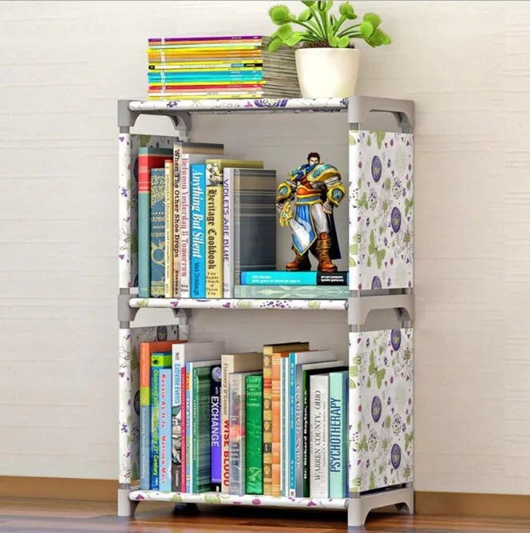 ท่อเหล็กพลาสติกที่วางของอเนกประสงค์ ชั้นวางหนังสือนักเรียน ชั้นวางของบนพื้น