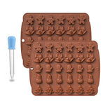 Christmas Supplies Drop Glue Mold Cake Barbecue Baking Tool, Green, Red, Chocolate