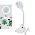 โคมไฟตั้งโต๊ะ LED สีขาว พร้อมแว่นขยายสำหรับงาน ปลั๊ก US, ปลั๊ก EU, ปลั๊ก GB