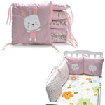 Crib Perimeter Embroidery Bunny Bedding Baby Cotton Anti-collision, 30 x 30 cm