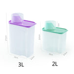 กล่องเก็บผงซักฟอกพลาสติกใสสำหรับใช้ในบ้าน ขนาด 2L, 3L