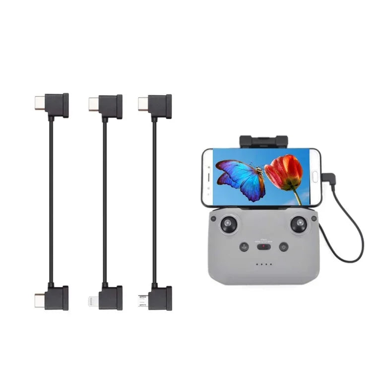 สายข้อมูล USB-C แท้ สำหรับรีโมทคอนโทรล DJI RC-N1 เชื่อมต่อโทรศัพท์, USB Type-C, Micro USB มาตรฐาน, 8 พิน