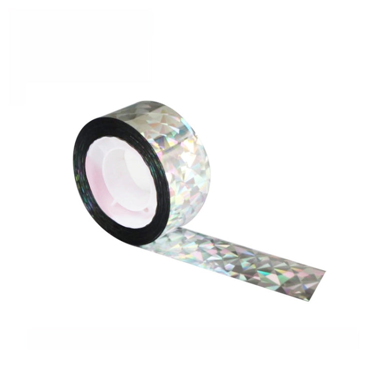 ริบบิ้นไล่นกสะท้อนแสงสองด้าน เครื่องมือไล่นกในสวน ขนาด 2.4 x 100 ม., 4.8 x 50 ม., 4.8 x 80 ม., 4.8 x 110 ม.