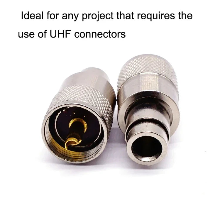 10 ชิ้น ขั้วต่อ UHF ตัวผู้ PL259 สำหรับสาย RG8 / RG58, UHF ตัวผู้