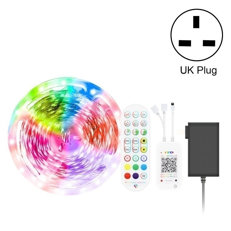 ชุดไฟ LED RGB กันน้ำ 5050 พร้อมรีโมท 24 ปุ่ม ควบคุมเสียงเพลงอัจฉริยะ Bluetooth, 5M 150 ดวง, 5M 300 ดวง, 10M 300 ดวง, 10M 600 ดวง, 15M 450 ดวง, 20M 360 ดวง, 30M 540 ดวง