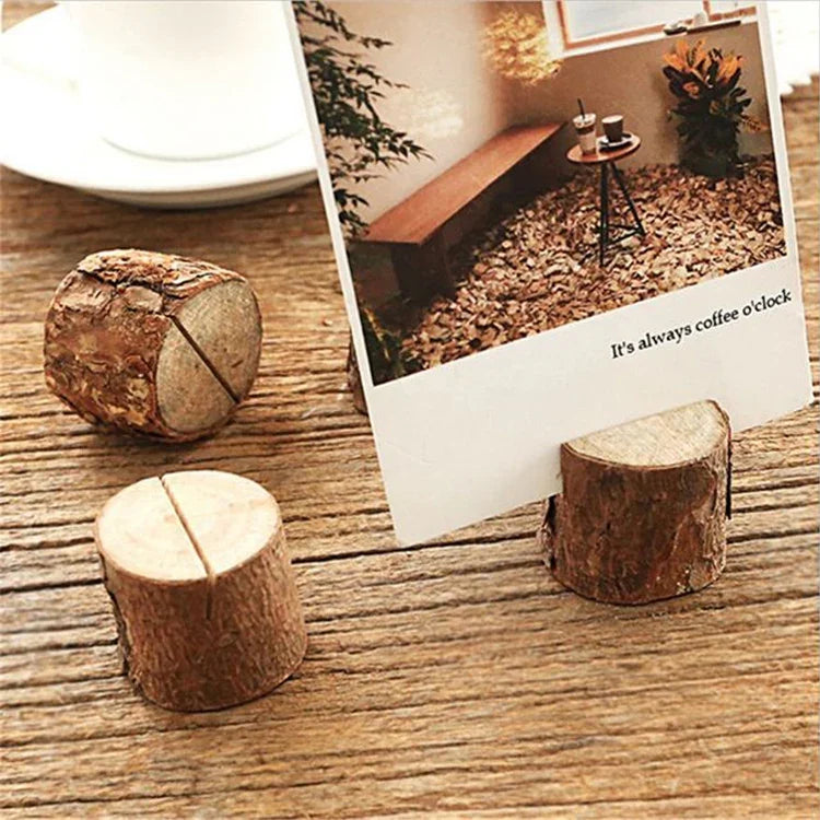 ที่หนีบโน้ตรูปตอไม้ 10 ชิ้น คลิปถ่ายรูปตกแต่งบ้าน DIY ของตกแต่ง