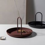 Round Handheld Portable Tray Porch Sundries Small Objects Desktop Storage Tray