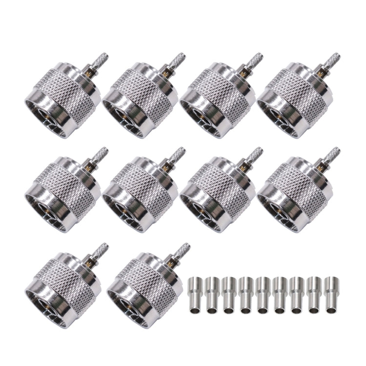 ขั้วต่อปลั๊ก N Type ตัวลดการสูญเสีย RF Coaxial, 10 ชิ้น NJ-1.5 สำหรับ RG316/RG174/LMR, 10 ชิ้น NJ-3 สำหรับ RG58/RG402/LMR195, 10 ชิ้น NJ-4 สำหรับ LMR240, 10 ชิ้น NJ-5 สำหรับ LMR300/5D-FB, 10 ชิ้น NJ-7 สำหรับ LMR400