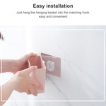 Bathroom Rack Wall-mounted Suction Cup Free Punch Storage Box Washstand Toothbrush Toothpaste Rack, White, Pink, Green