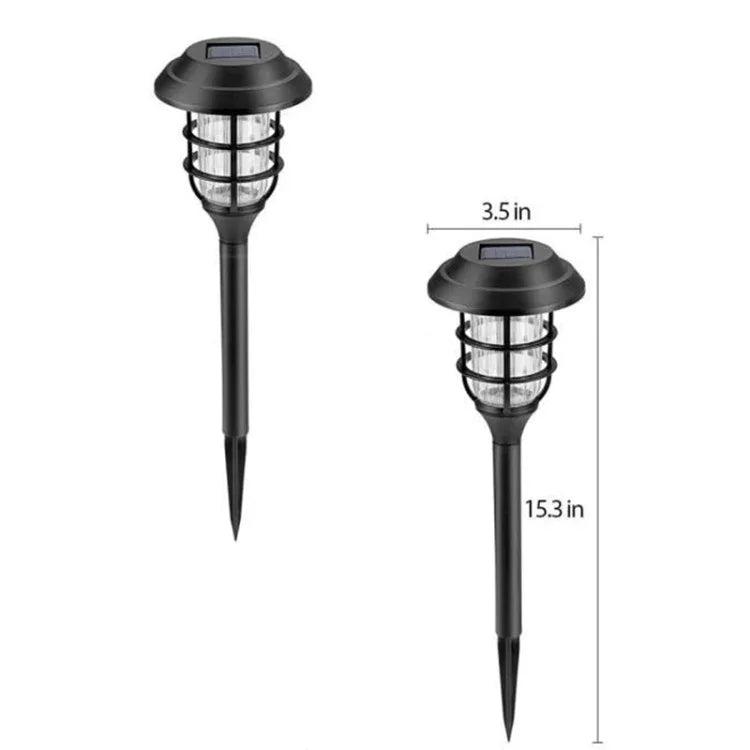 ไฟสนามหญ้าลายเส้นพลังงานแสงอาทิตย์ 2 ชิ้น LED กันน้ำสำหรับสวนและสวนสาธารณะกลางแจ้ง