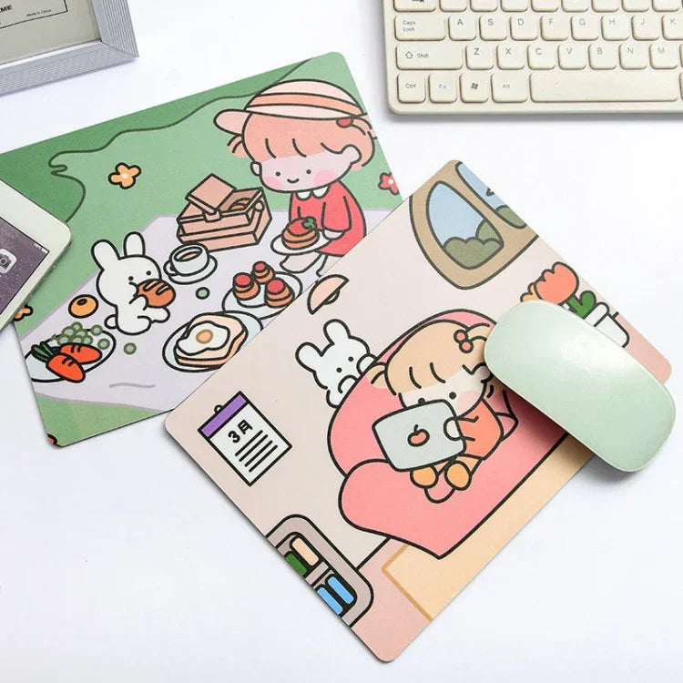 แผ่นรองเมาส์ลายกระต่ายการ์ตูนน่ารัก 5 ชิ้น สำหรับแล็ปท็อป นักเรียน โซฟา เล่นซ่อนหา นอน กิน