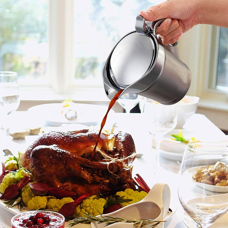 ถ้วยซอสสเตนเลสสตีล 304 สำหรับซอสสเต็ก ซอสมะเขือเทศ ขวดซอส พร้อมฉนวนกันความร้อน ความจุ 450 มล.