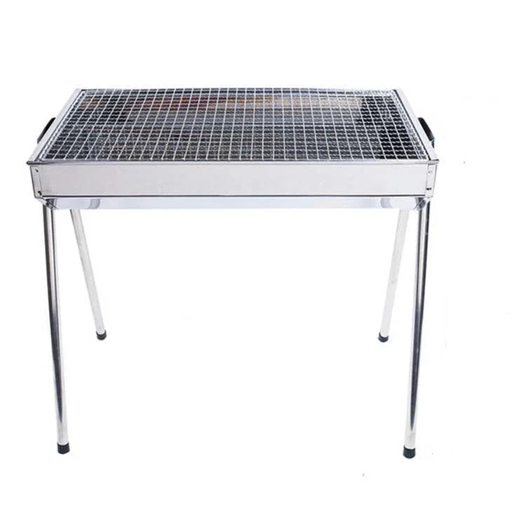 เตาย่างบาร์บีคิวสแตนเลสแบบพกพากลางแจ้ง HZ-003 เตาถ่านสำหรับใช้ในบ้าน ขนาด M, L