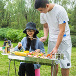 HZ-003 BBQ Grill Outdoor Portable Stainless Steel Stove Household Charcoal Barbecue Rack, M, L