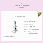จี้เงินสเตอร์ลิง 925 รูปสุนัขชิวาวา เครื่องประดับสร้อยข้อมือ DIY, SCC1317