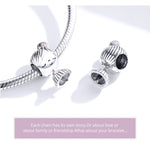 เครื่องประดับสร้อยข้อมือลูกปัด DIY รูปเด็กผู้หญิงเงินสเตอร์ลิง S925