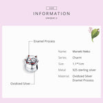 เครื่องประดับสร้อยข้อมือลูกปัด DIY รูปแมวโชคดีเงินสเตอร์ลิง 925, SCC1178
