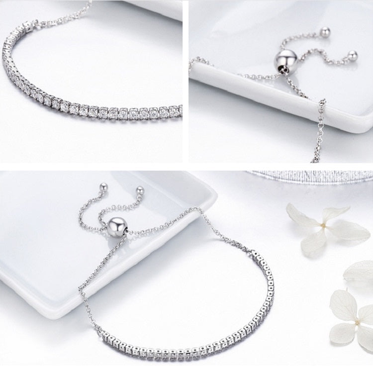 สร้อยข้อมือเงินสเตอร์ลิง S925 ปรับขนาดได้ สำหรับผู้หญิง รุ่น SCB029
