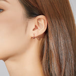 ต่างหูเรียบง่าย เงินสเตอร์ลิง S925 ต่างหูหนีบ, โรสโกลด์, เงิน, ทอง