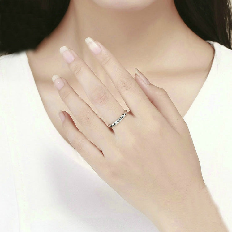Pet Footprint Ring S925 Sterling Silver Oil Drop Ring, 5, 6, 7, 8, 9
