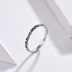 แหวนลวดลายวินเทจ เงินสเตอร์ลิง S925 แหวนลวดลายแฟชั่น, ขนาด 6 US, 7 US, 8 US, 9 US